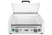 Sausage rolling grill - 2 zones with energy-saving cover, HENDI, 11 rollers, 220-240V/980W, 566x527x(H)259mm