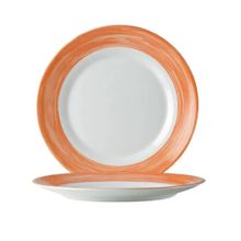 Brush line dessert plate, orange – set of 6 pcs., Arcoroc, 0,31L, Orange, 6 pcs., ⌀195x(H)22mm
