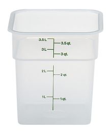 CamSquare transparent polypropylene food storage container., Cambro, 3.8 L, 3,8L, 185x185x(H)187mm