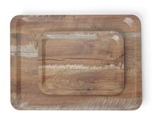 Serving tray with melamine laminate, non slip, with wood design, AmerBox, Wood, 240x340mm