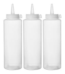 Dyspensery do zimnych sosów - 3 szt., HENDI, 0,35L, transparentny, 3 szt., ⌀55x(H)205mm