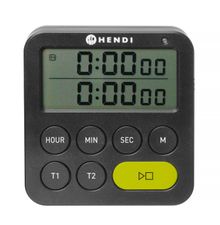 Timer dwuzakresowy, HENDI, czarny, 82x20x(H)86mm
