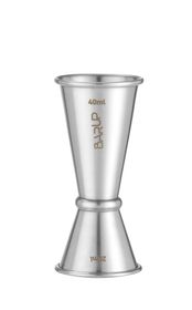 Jigger, miarka barmańska 20/40 ml, BarUp, 0,04L, srebrny, ⌀42x(H)100mm, Okrągły