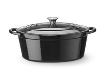 Cast iron casserole enamelled, HENDI, 6,88L, Black, 405x255x(H)134mm, Oval