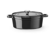 Cast iron casserole enamelled, HENDI, 4,4L, Black, 365x290x(H)115mm, Oval