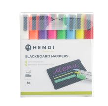 Blackboard markers 3 mm, HENDI, 1 white, 1 red, 1 blue, 1 green, 1 yellow, 1 purple, 1 orange and 1 pink marker
