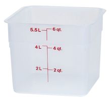 Transparentní polypropylenová nádoba na potraviny CamSquare, Cambro, 5,7 l, 5,7L, Průhledná, 215x215x(H)185mm