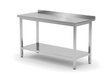 Wandtisch mit Ablage – verschraubt, Tiefe 600 mm, HENDI, Profi Line, 1000x600x(H)850mm