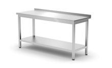 Wandtisch mit Ablage – verschraubt, Tiefe 600 mm, HENDI, Profi Line, 1600x600x(H)850mm