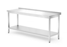 Wandtisch mit Ablage – verschraubt, Tiefe 700 mm, HENDI, Profi Line, 1800x700x(H)850mm