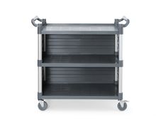 Wózek kelnerski 3-półkowy z polipropylenu, duży, AmerBox, Zawiera boczne panele, 1010x500x(H)960mm