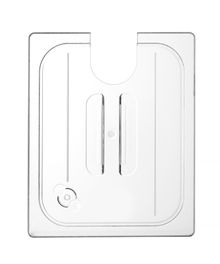 Lid for GN containers with sous vide stick recess, HENDI, GN 1/2, Transparent, 265x325mm