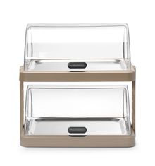 Roll top cooling display Duo UNIQ, HENDI, designed by Robert Bronwasser, Double, Beige, 480x355x(H)480mm, Rectangular