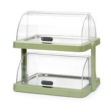 Roll top cooling display Duo UNIQ, HENDI, designed by Robert Bronwasser, Double, Green, 480x355x(H)480mm, Rectangular