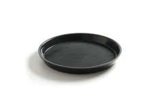 Serving tray, round, non-slip, high rim, black, HENDI, ⌀360x(H)39mm