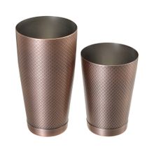 Shaker tin tin Diamond Lattice, antyczna miedź, Barfly, 0,83L, miedziany