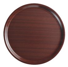Mykonos – mahogany serving tray, round, non-slip surface., Cambro, round, Mahogany, ⌀380mm