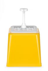 Padažų dozatorius su siurbliu, HENDI, 2,5L, Geltonas, 230x210x(H)327mm