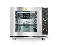 Umluft-Dampfgarer mit Grill 4x GN 2/3, HENDI, Hellgrau, 230V/3000W, 625x585x(H)590mm