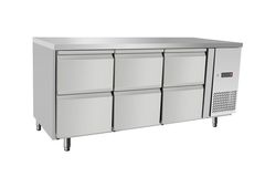 Šaldomas stalas su 6 stalčiais, Arktic, 420L, 230V/400W, 1795x700x(H)879mm