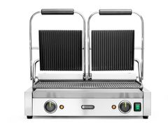Kontaktgrill - Doppelversion, gerillte Ausführung, HENDI, oben und unten gerillt, 230V/3600W, 570x375x(H)216mm