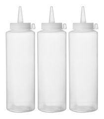 Spenderflaschen, 3er Set, HENDI, 0,35L, Transparent, 3 Stk., ⌀55x(H)205mm