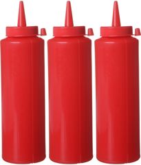 Dávkovač na studené omáčky - 3 kusy, HENDI, 0,2L, Červená, 3 ks, ⌀50x(H)185mm