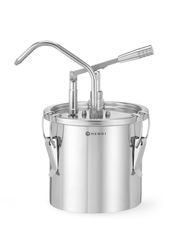 Recipiente de acero inoxidable para salsas con dispensador, HENDI, 4,5L, ⌀198x(H)360mm