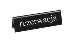 Tabliczka informacyjna „Rezerwacja”, HENDI, "rezerwacja", 130x30x(H)38mm