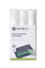 Marcadores para pizarra 15 mm, HENDI, 3 marcadores blancos