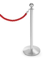 Słupek odgradzający w kolorze srebrnym chromowany, HENDI, słupek + podstawa, ⌀360x(H)1010mm