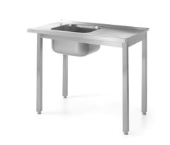 Loading table for dishwashers with sink – bolted, HENDI, Kitchen Line, Left, 1000x600x(H)850mm