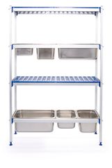 Aluminium storage rack for GN containers, HENDI, 1120x355x(H)1685mm