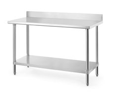 Mesa de trabajo con salpicadero, HENDI, Budget Line, 1400x600x(H)950mm