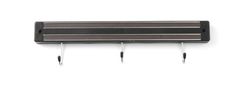 Knife magnet with hooks, HENDI, 3 hooks, Black, (L)340mm