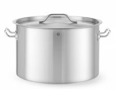 Garnek średni z pokrywką, HENDI, Budget Line, 32L, ⌀400x(H)260mm