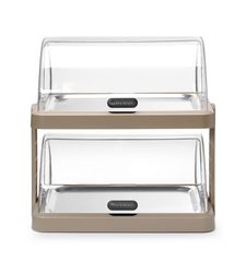 Roll top cooling display Duo UNIQ, HENDI, designed by Robert Bronwasser, Double, Beige, 480x355x(H)480mm, Rectangular