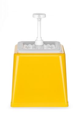 Dispensador de salsas con bomba, HENDI, 2,5L, Amarillo, 230x210x(H)327mm