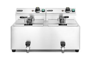 Gruzdintuvė Profi Line su išleidimo čiaupu, 2 × 8 l, HENDI, Profi Line, 16L, 230V/7000W, 610x515x(H)369mm