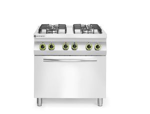 4 degļu gāzes plīts ar konvekcijas elektrisko cepeškrāsni GN 1/1, HENDI, Smart, GN 1/1, 230V/3000W, 17000kW, 800x700x(H)900mm