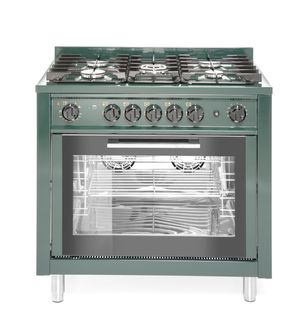 Dujinė viryklė – 5 degikliai su elektrine orkaite, HENDI, Kitchen Line, GN 1/1, Žalia, 230V/2900W, 14,3kW, 900x655x(H)850mm
