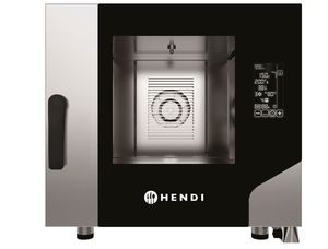 Hőlégkeveréses gőzsütő CONTACT, 5 db GN1/1 edénytálcához, HENDI, 400V/7800W, 730x849x(H)700mm