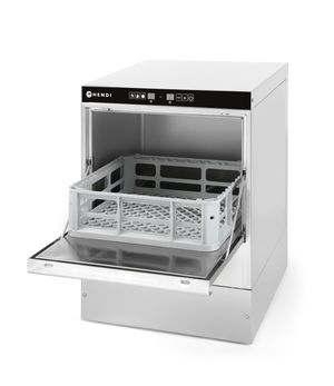 Zmywarka do szkła 40x40 – sterowana elektromechanicznie, HENDI, z dozownikiem detergentu, 230V/2800W, 470x510x(H)710mm