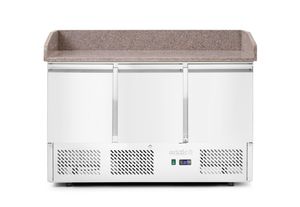 Pizzatisch, dreitürig mit Aufsatzkühlvitrine 380+40L, Arktic, 254L, 230V/400W, 1400x700x(H)1491mm