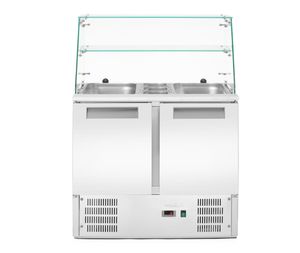 2-ukseline klaasist pealisehitusega külmutatud salatilett 2 uksega, Arktic, 146L, 230V/145W, 695x900x(H)1270mm