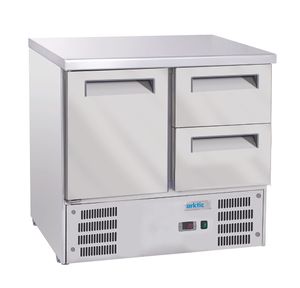 Refrigerated counter with 1 door and 2 drawers, Arktic, GN 1/1, 247L, 220-240V/143W, 900x700x(H)855mm