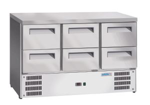 Refrigerated counter with 6 drawers, Arktic, GN 1/1, 368L, 220-240V/304W, 1365x700x(H)855mm