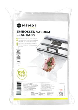 Rievoti vakuuma maisi, HENDI, Maisiņi vakuuma iepakošanai, matēti, 100 gab., 150x250mm