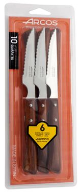 Nôž na steaky – sada 6 ks, séria FOREST, Arcos, FOREST, Dubová, 6 ks, (L)220mm