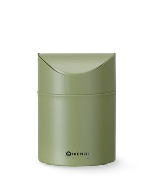 Papelera de mesa con tapa giratoria, HENDI, 1,2L, Verde, ⌀120x(H)165mm
